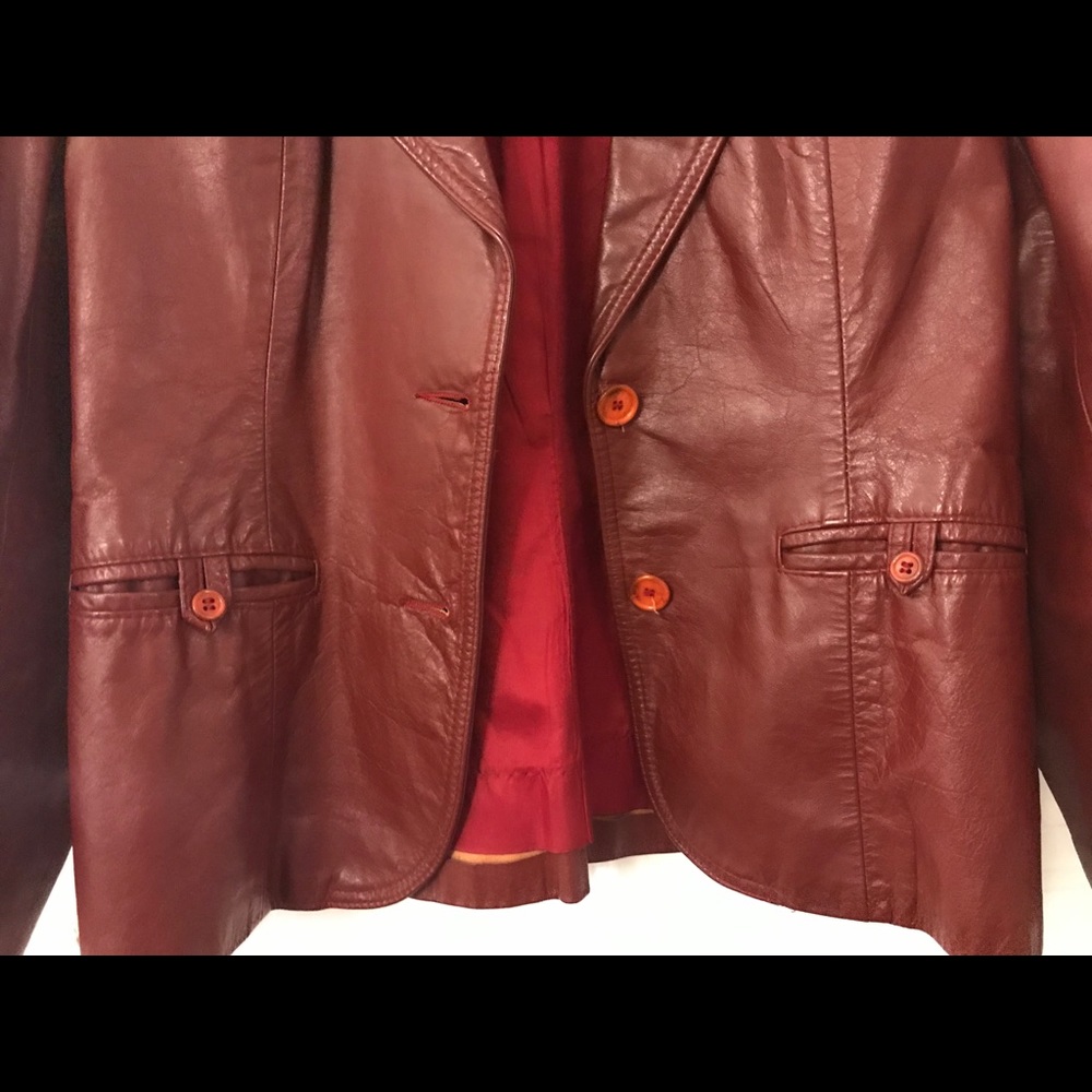 Red Leather Jacket - Picture 3 of 4